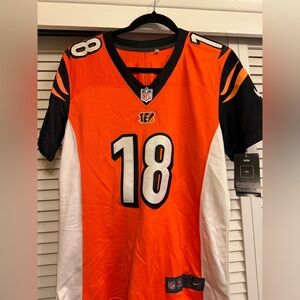 NFL NIKE Cincinnati Bengals Vibrant Orange and Black Jersey #18 Green brand NEW